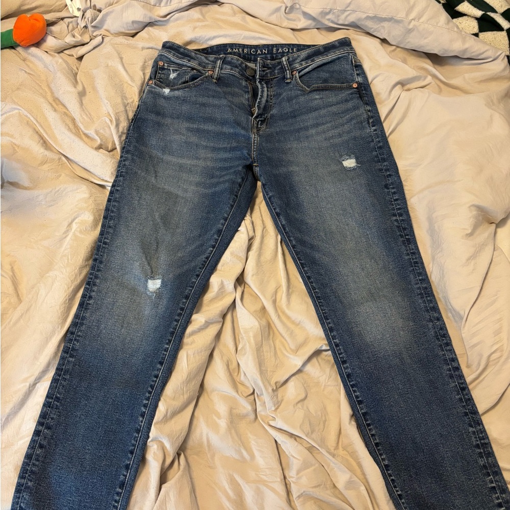 American Eagle Outfitters Mens Distressed Blue Skinny Jeans